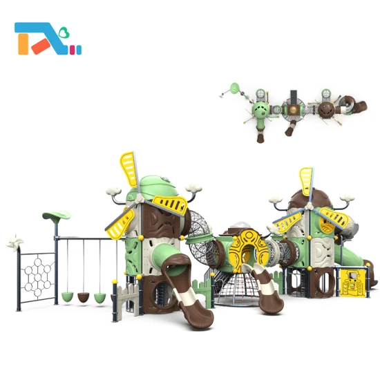 Set combinato di scivoli in plastica per esterni, serie Royal Palace, attrezzatura da esterno per bambini, parco giochi per bambini