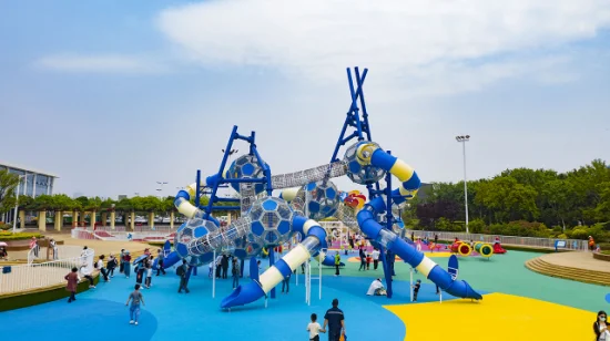 TUV Standard Torre a sfera Parco giochi Attrezzatura per parco divertimenti Asilo per bambini Giocattoli di plastica Giochi per bambini Parco acquatico Scivolo Set da gioco Attrezzatura per parco giochi all'aperto