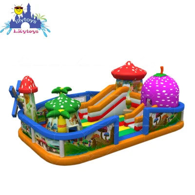 Lilytoys Grande parco divertimenti gonfiabile Trampoline Park Fun City Bouncer Giochi per bambini